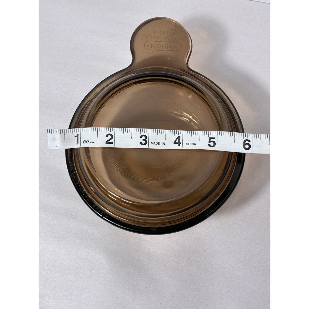 Vintage Vision Corning Amber Lot Of‎ 2 Oval/round Casserole With Lid V150-b-V14B